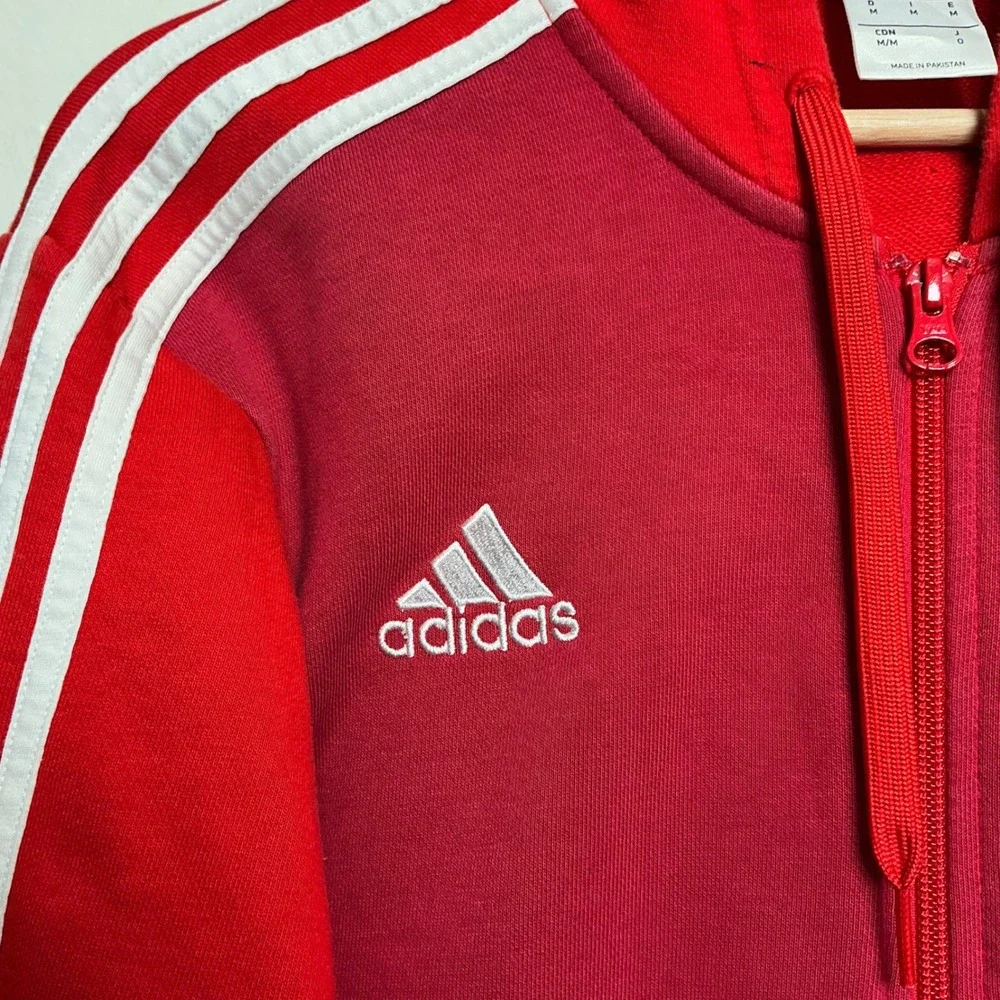 Adidas FC Bayern Munich Hoodie Mens Medium Red Full Zip Soccer Sweatshirt